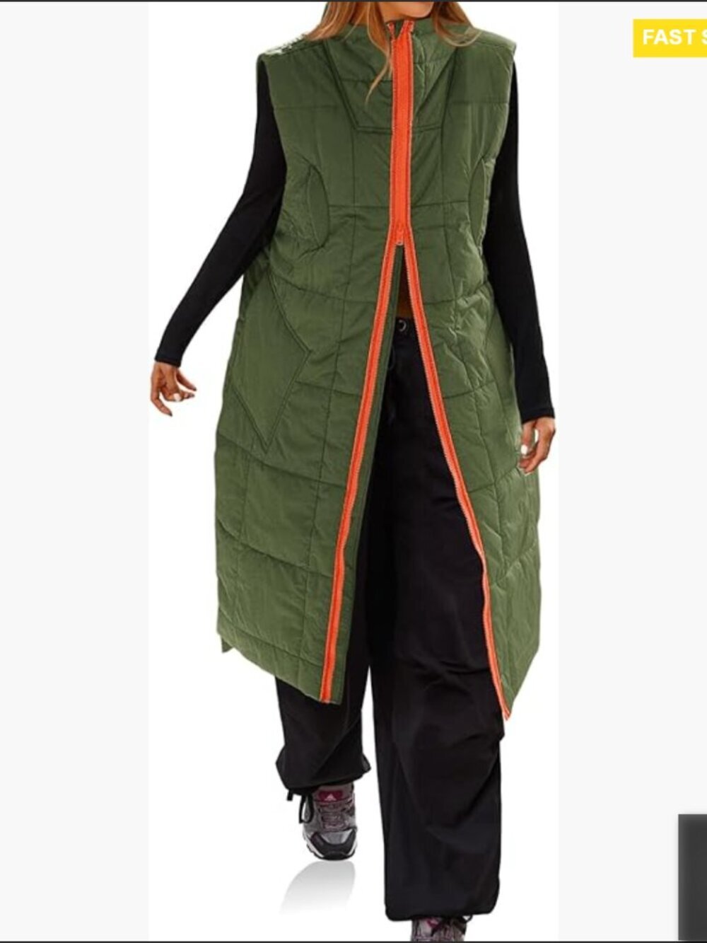 Long Quilted Puffer Vest Lightweight Sleeveless Packable Coat Modern Chic